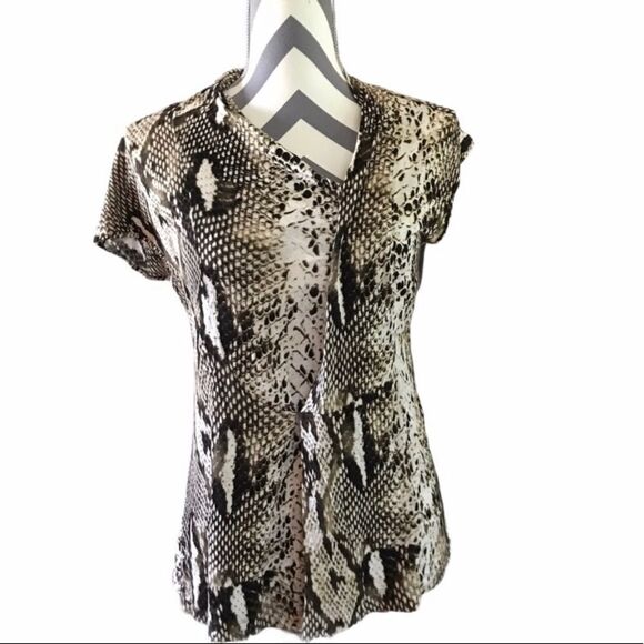 Kenneth Cole XS Wrap-Look Reptile Print Top - Picture 1 of 6